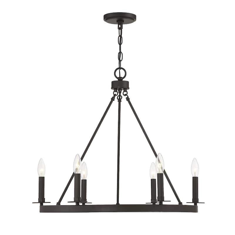 Meridian M10093 6 Light 26" Wide Taper Candle Style Chandelier