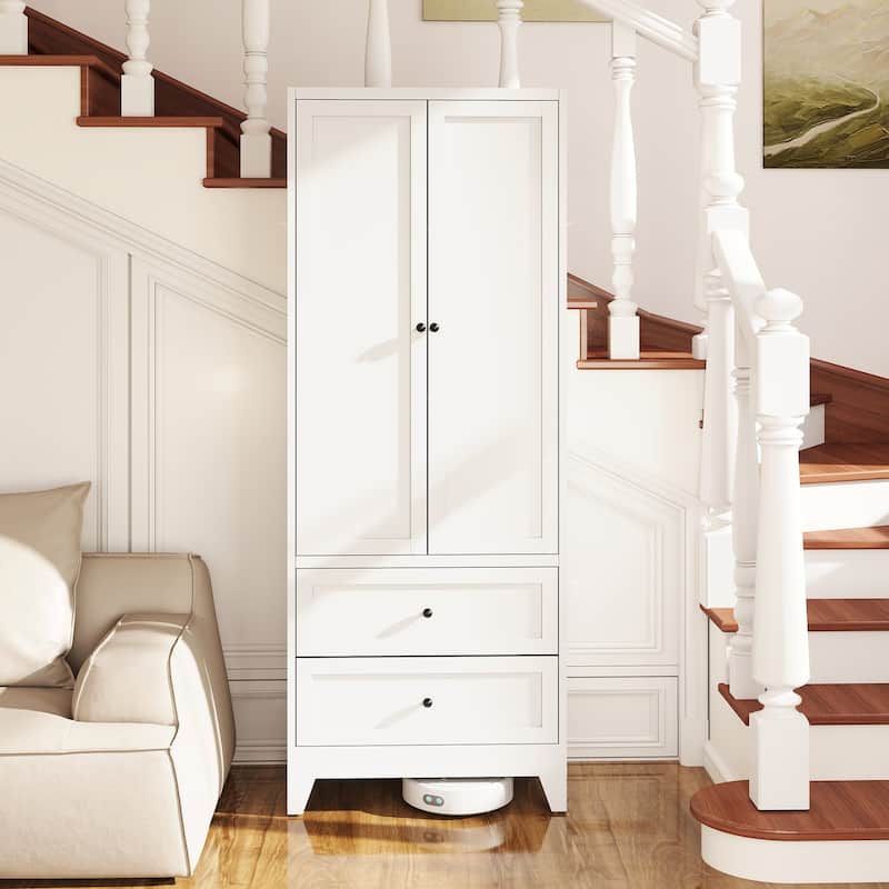 72" Freestanding Pantry Cabinet with 2 Drawers & Adjustable Shelves, Heavy-Duty Kitchen Storage Organizer