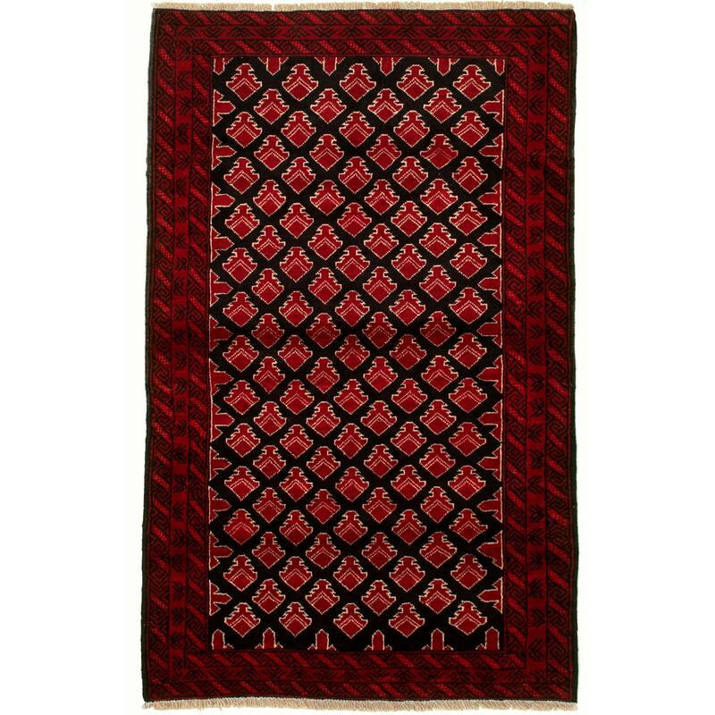 Hand-knotted Herati Red Wool Rug - 3'7 x 6'4/3'7" x 6'4"