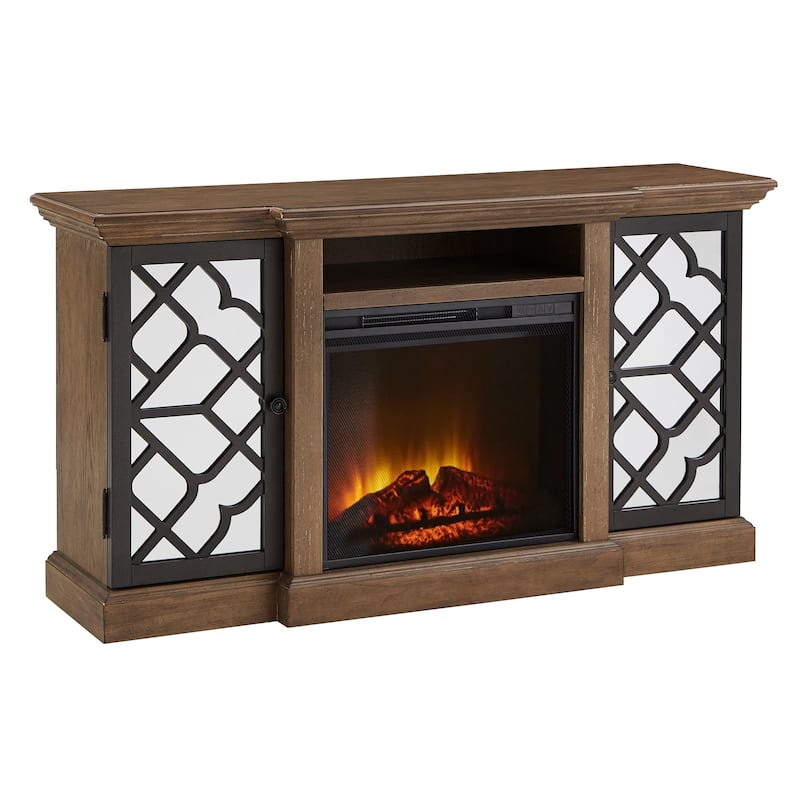 Zurich Wood Black Metal Electric Fireplace by iNSPIRE Q Modern