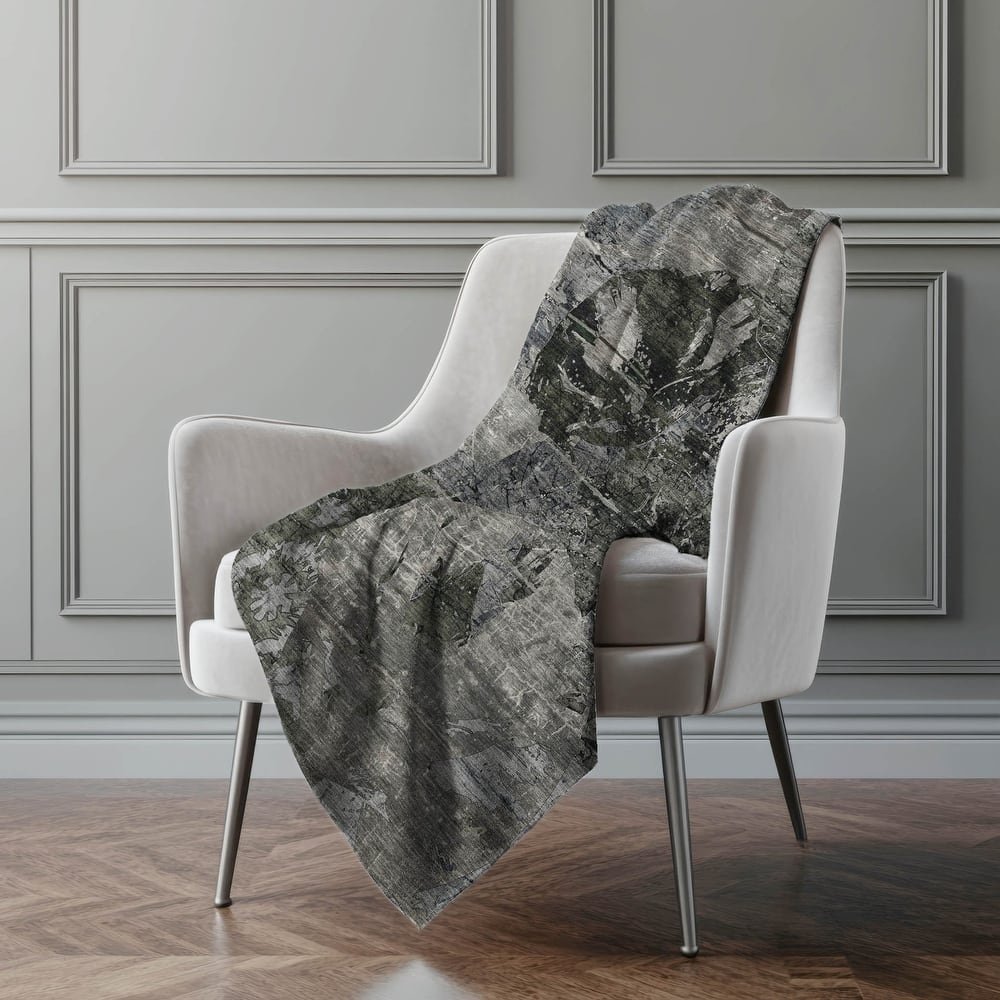 Premium Machine Washable Modern Floral Sherpa Throw Blanket