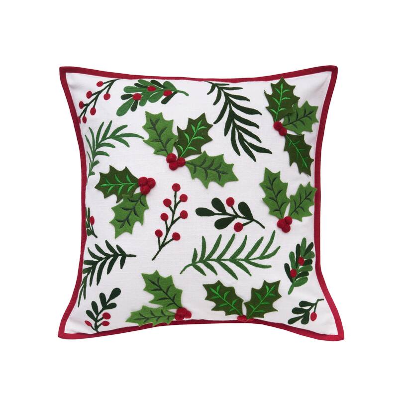 Holly Sprig Berry Pillow