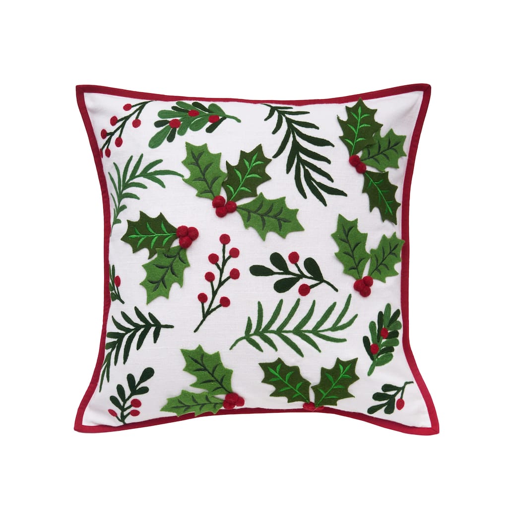 Holly Spring Berry Pillow 18" x 18"