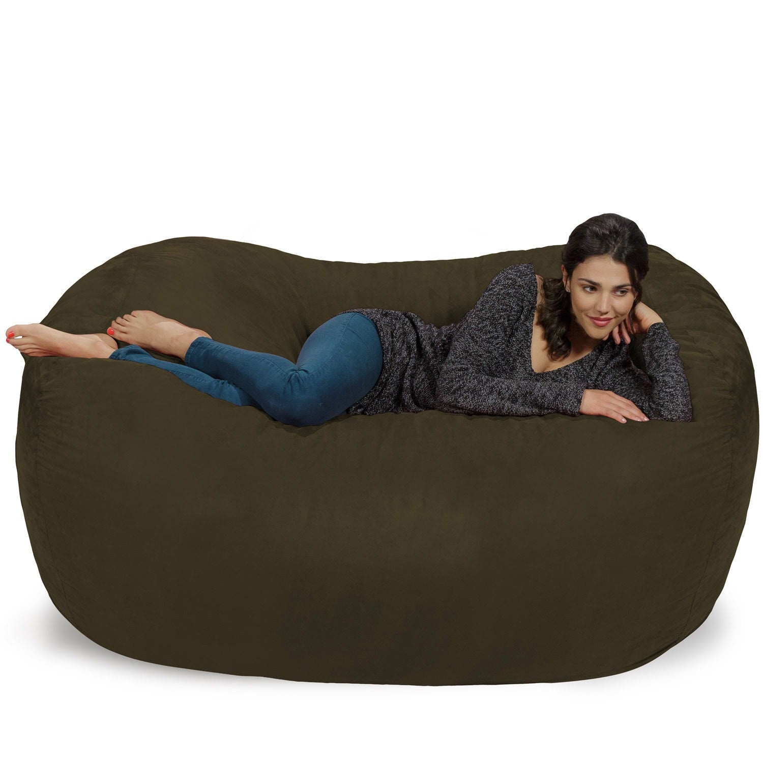 Memory Foam Blend / Filled Bean Bag Sofa / Shredded Foam / Perfect for  Lounging / Washable Covers / Three Seater Sofa Chaise + Ottoman