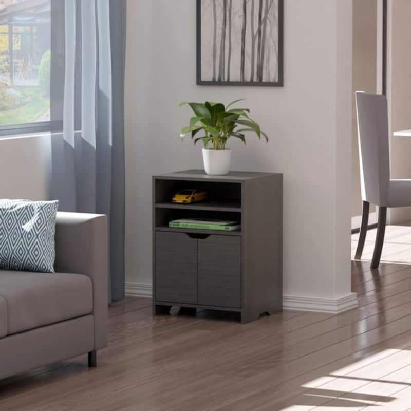 Open Shelf Storage Cabinet - 26.25" - Charcoal Gray
