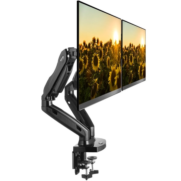 Full Motion Dual LCD Monitor Mount - Supports up to 27" by Mountio. Opens flyout.