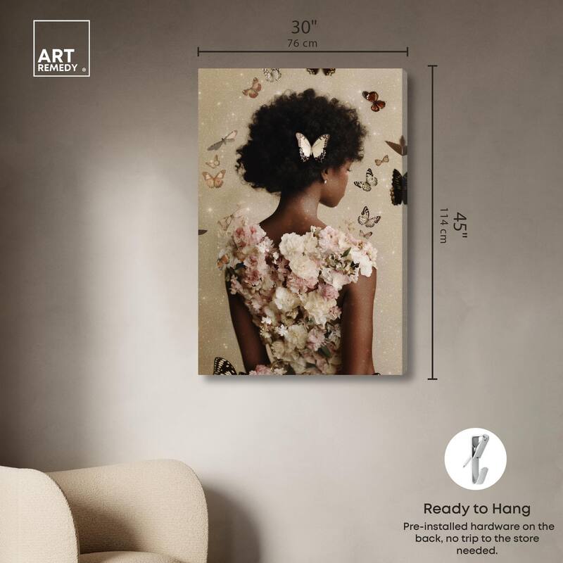 Butterfly Bloom Dress II Canvas by Art Remedy, Gallery Wrapped