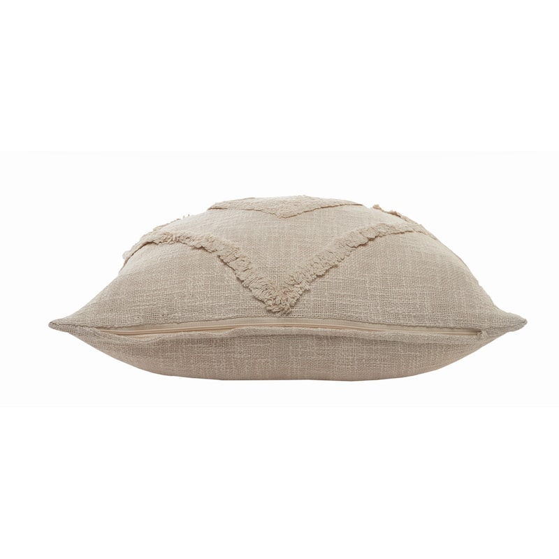 Sevita Solid Decorative Double Diamond Cotton Throw Pillow