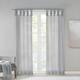 Madison Park Elowen Twisted Tab Voile Sheer Window Pair - 50"W X 84"L - Light Grey