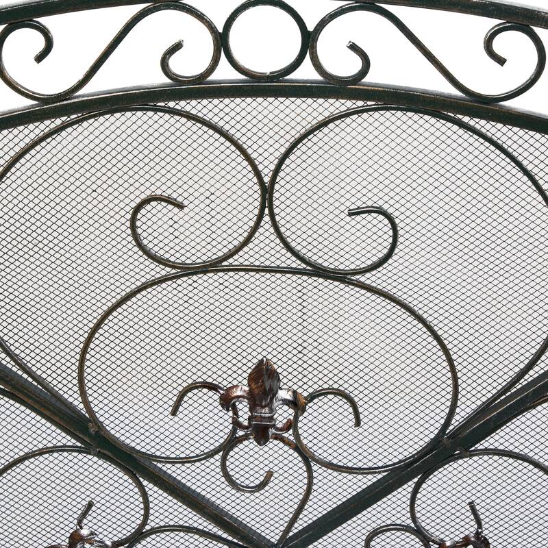 Green Metal Fireplace Screen