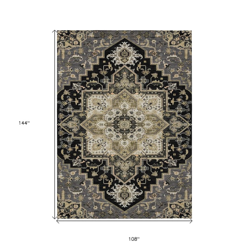 HomeRoots Oriental Traditional Rectangle Outdoor Rug