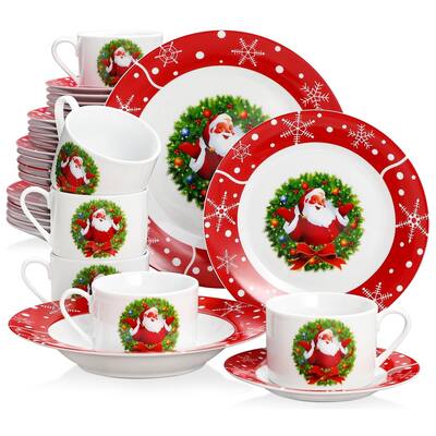 VEWEET Christmas Series Santa Claus Dinnerware Set, Service for 6