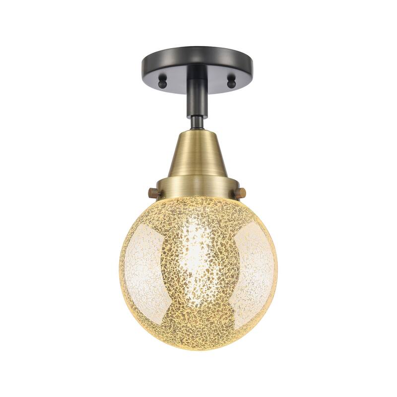 Innovations Lighting 447-1C-11-6 Beacon Flush Mount Beacon 6" Wide - Black Antique Brass / Mercury