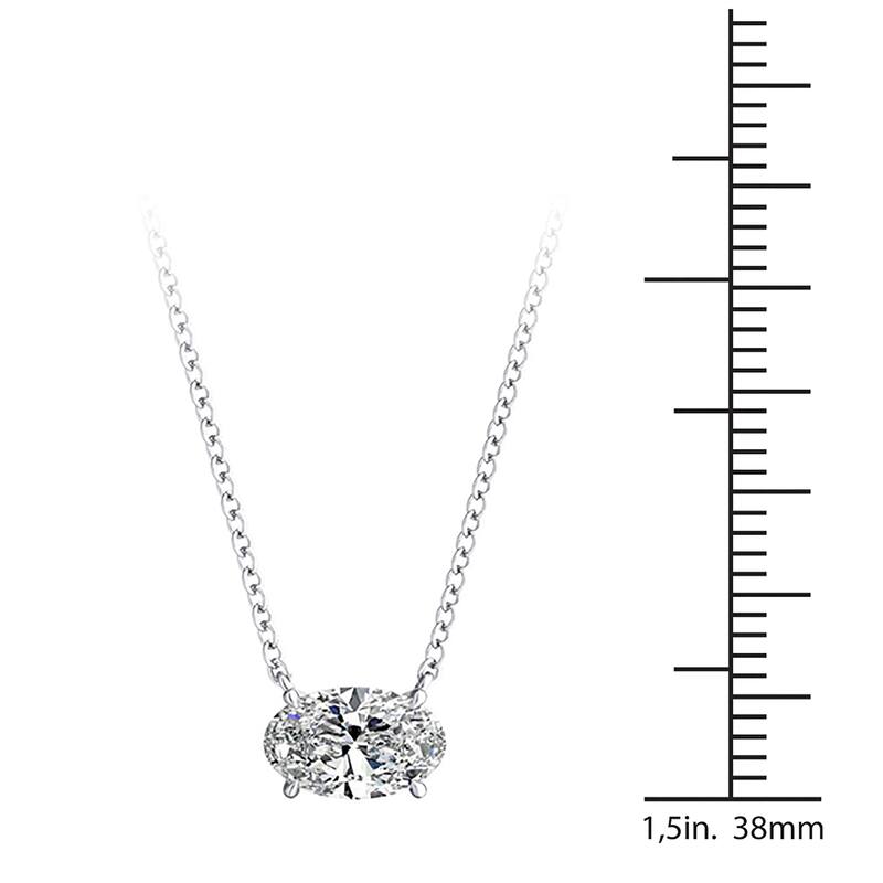 Auriya 1.00ctw East West Oval Solitaire Diamond Necklace 14k Gold Prong-set (H-I, I1-I2)
