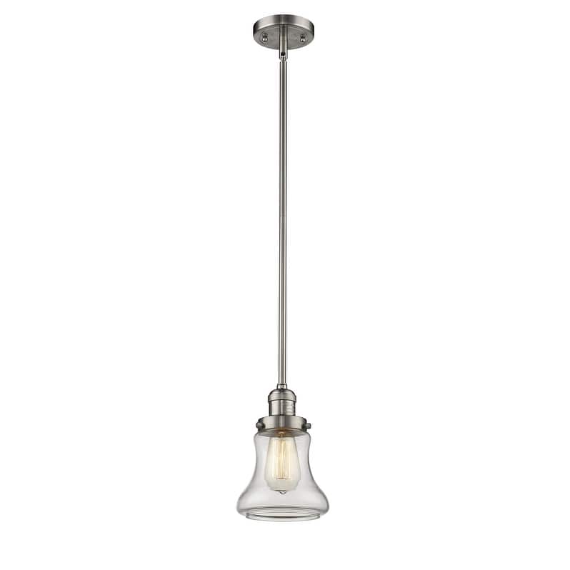 Innovations Lighting Bellmont 7" Wide Mini Pendant - Downrod - Brushed Satin Nickel / Clear