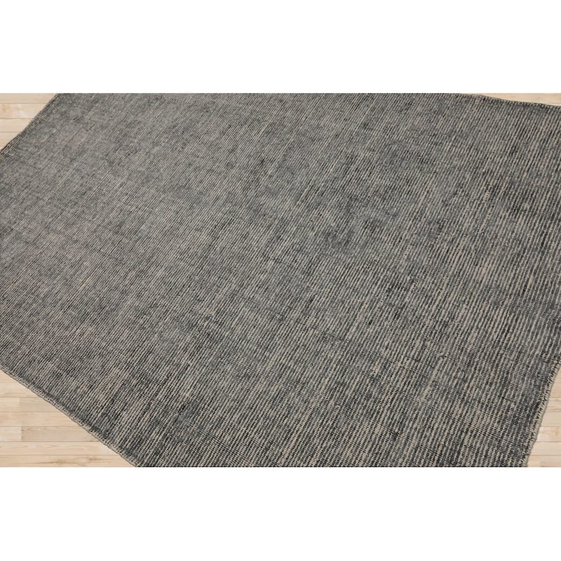 LoomBloom Gray Hand Knotted Modern 100% Wool Oriental Area Rug - 5' 3'' x 7' 7''