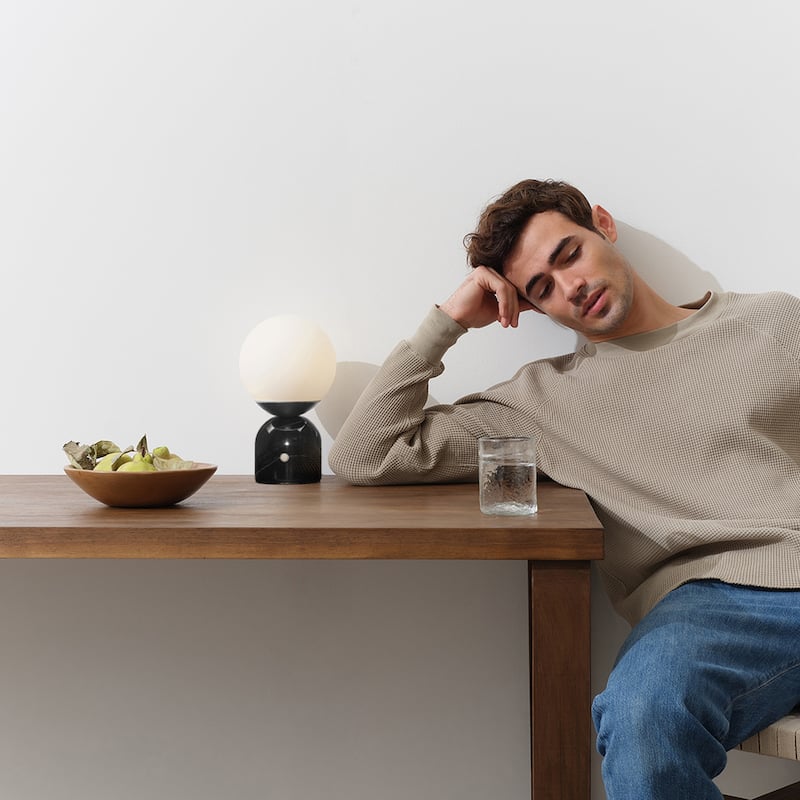 Brightech Mila 9.85 in. Classic Black Mid-Century Modern Integrated LED Bedside Table Lamp with Built-In 3-Way Dimmer (2-Pack)