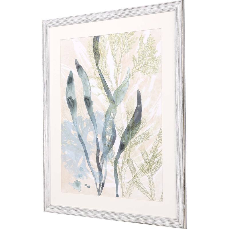 Vintage Ocean Jewels II Framed Art Giclee Under Glass - Blue
