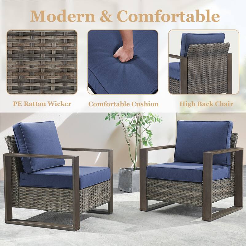 Pocassy Sofa Club Chair Ottoman Set of 5