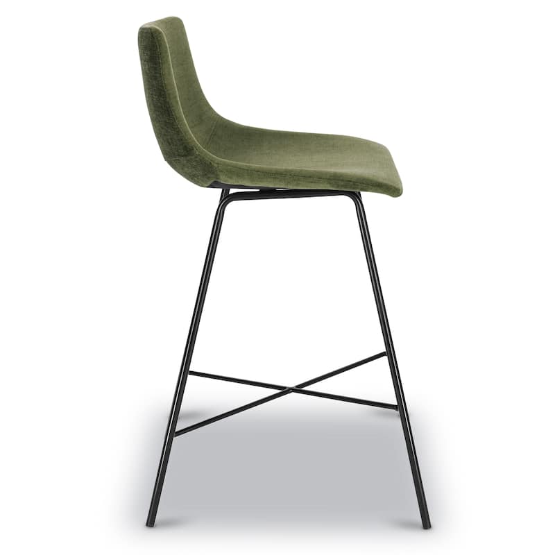 Poly & Bark Paxton 24" Seat Height Velvet Counter Stool