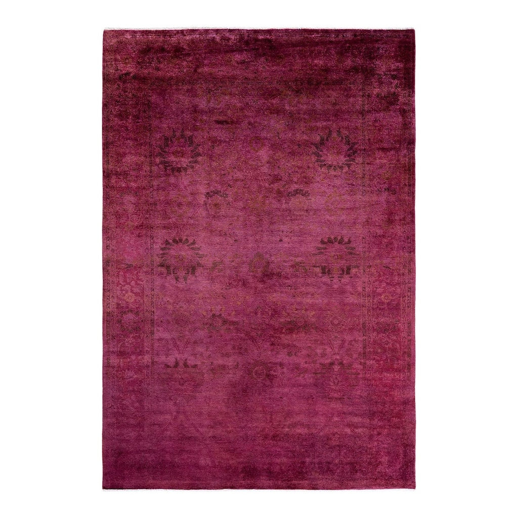 Overdyed, One-of-a-Kind Hand-Knotted Area Rug - Pink - 6' 3" x 9' 2"