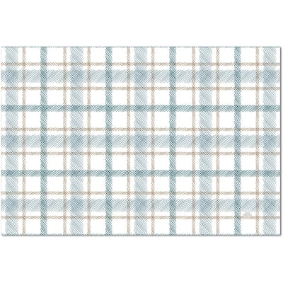 Ticking Plaid Deco-Floormat, Decorative Mat, Waterproof, Low Profile, Eco-Friendly Non Slip, Made in The USA (3' x 2')