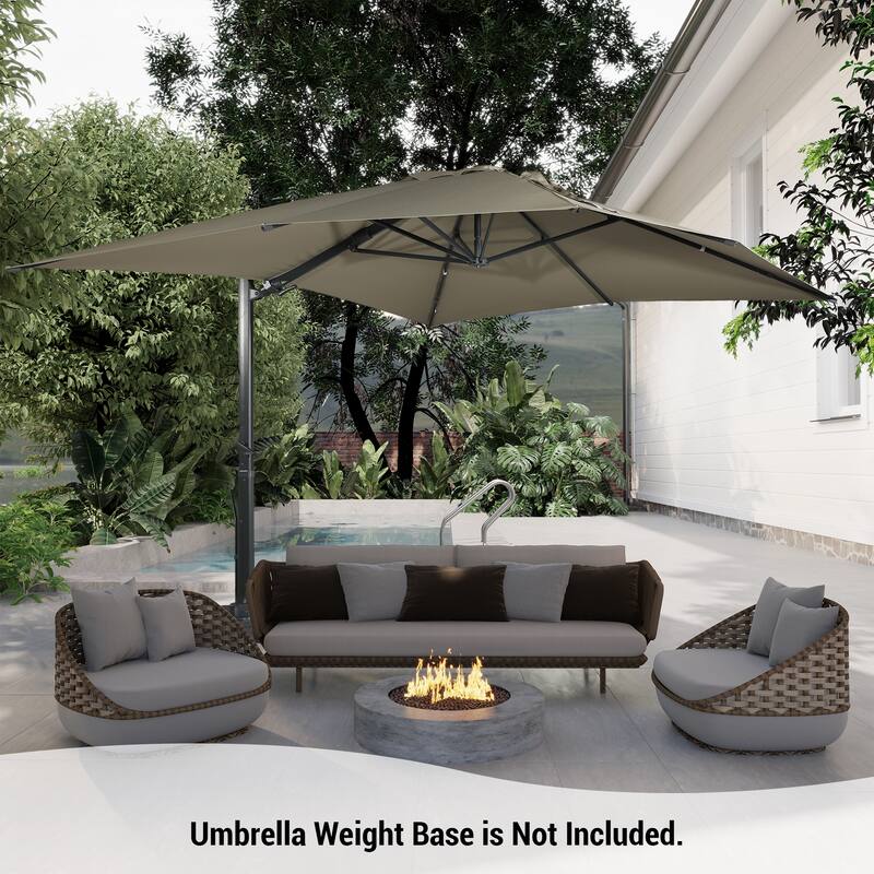 10 x 13ft Patio Rectangular Cantilever Market Umbrella With Stand