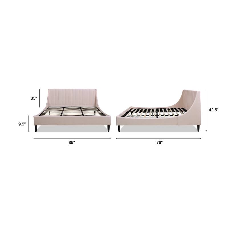 Willow Performance Velvet Channel Tufted Platform Bed