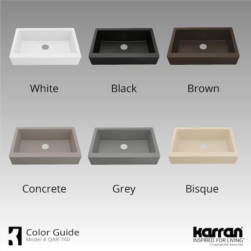 Karran Retrofit Farmhouse Quartz Single Bowl Kitchen Sink Kit
