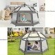 preview thumbnail 6 of 5, Folding Playhouse with Sunshade and Mesh Panels Ideal for Indoor and Outdoor Activities - 53.14”L x 53.14”W x 33.46”H