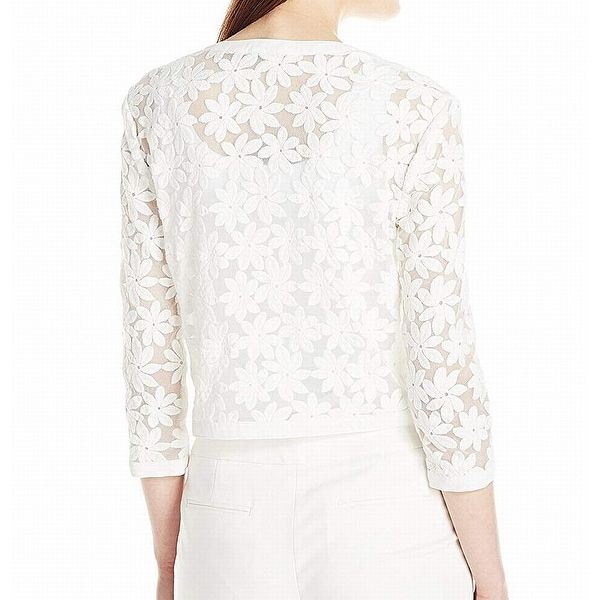 anne klein cropped embroidered jacket