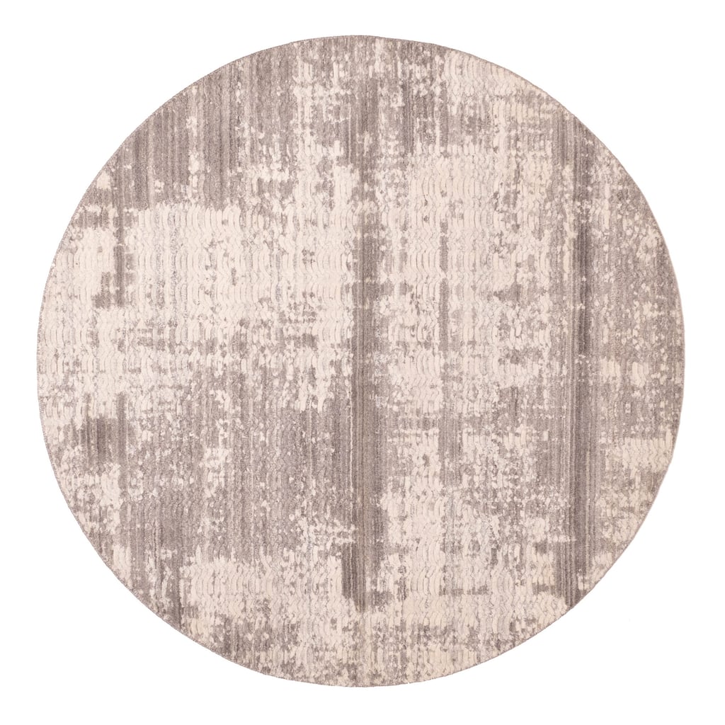 ECARPETGALLERY Hand Loomed Elysian Dark Grey Wool Rug - 6'0 x 6'0