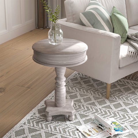 COSIEST Rustic Accent Side Table, Farmhouse Wood Pedestal Table