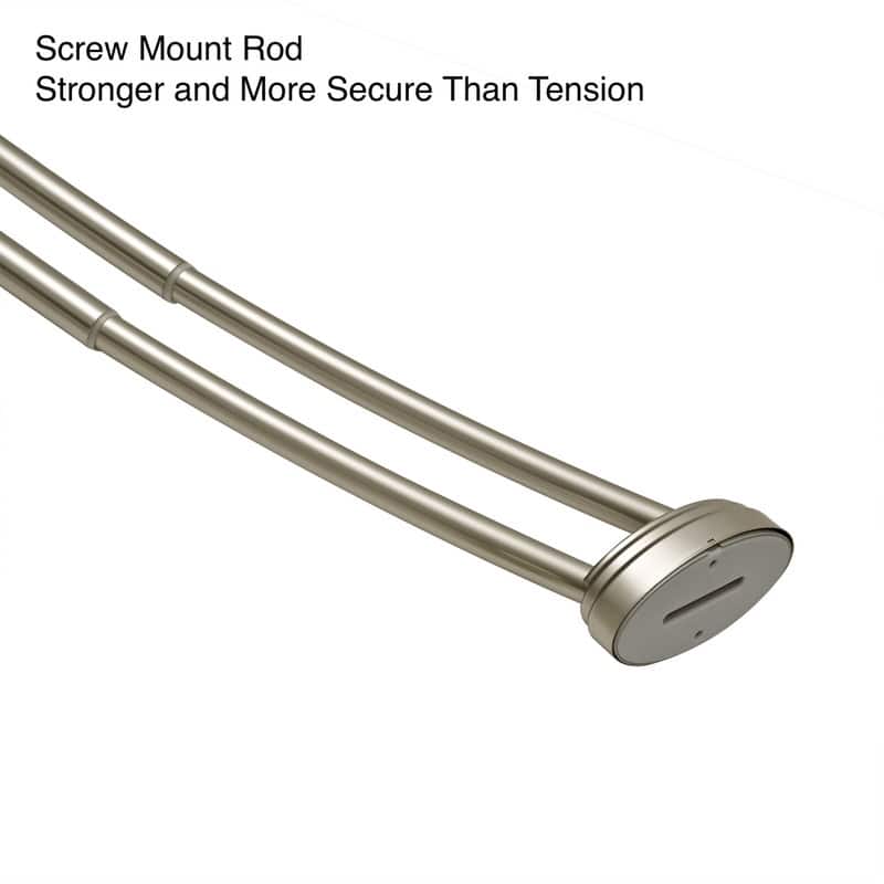 Utopia Alley Rustproof Wall Mounted Aluminum Double Curved Shower Curtain Rod, Screw Mount Rod, Adjustable Rod from 45" to 72"