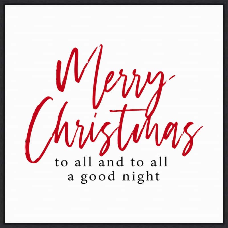 Merry Christmas to All Script by Amanti Art Portfolio Framed Canvas Wall Art