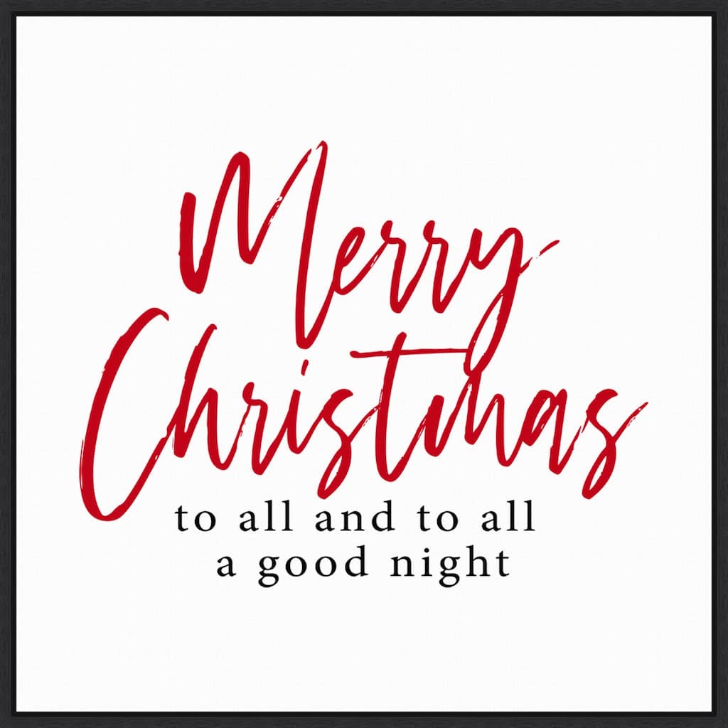 Merry Christmas to All Script by Amanti Art Portfolio Framed Canvas Wall Art