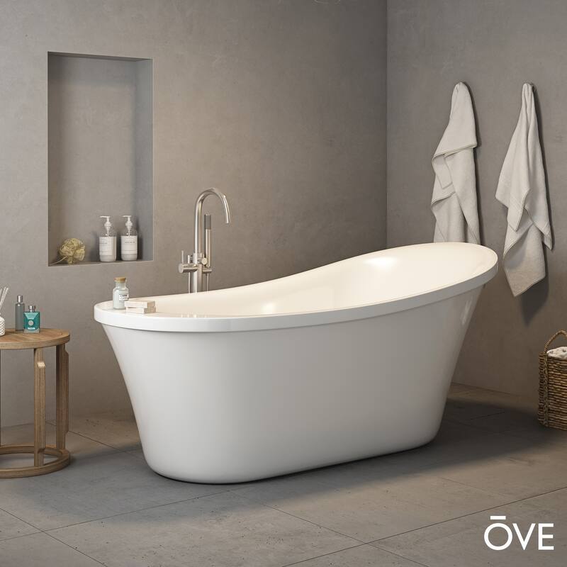 Ove Decors Rachel Freestanding 70 in Bathtub with Athena Faucet