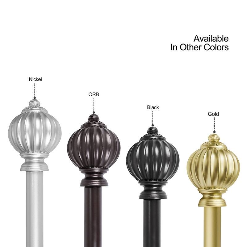 UTOPIA ALLEY Wall Mounted 3/4 Inch Curtain Rod - Curtain Rods For Windows, Adjustable Drapery Rods