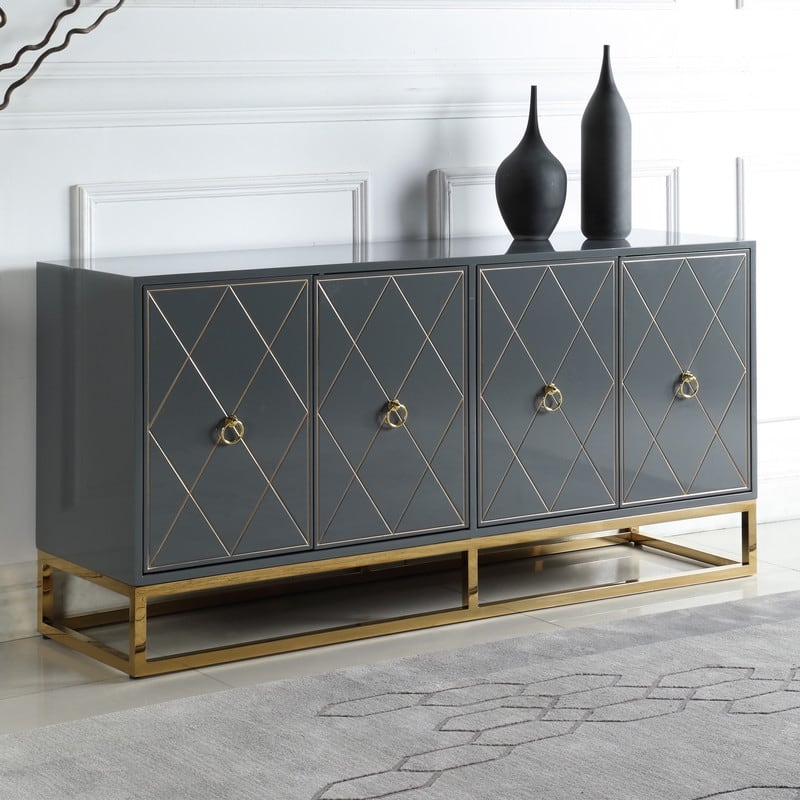 Strick & Bolton Selena Goldtone 4-door Sideboard