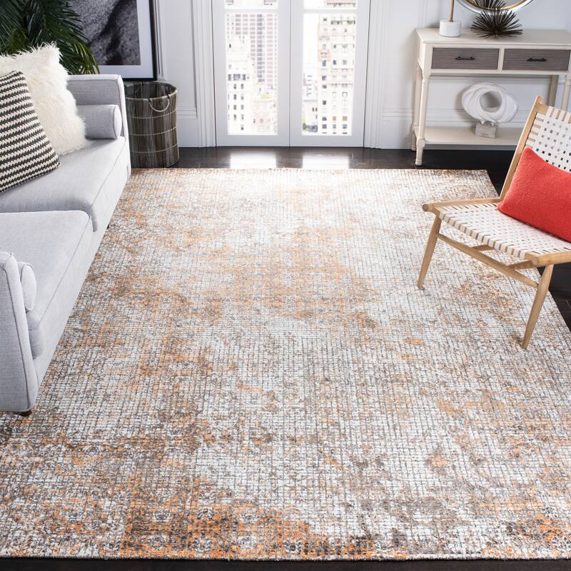 SAFAVIEH Handmade Restoration Vintage Chantall Wool Rug - 6' Square - Rust/Orange
