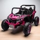 preview thumbnail 11 of 47, 24V 2-Seater Kids Ride On UTV with Remote Control, Suspension, Music, Bluetooth, Storage, LED Lights for Ages 3+ Pink