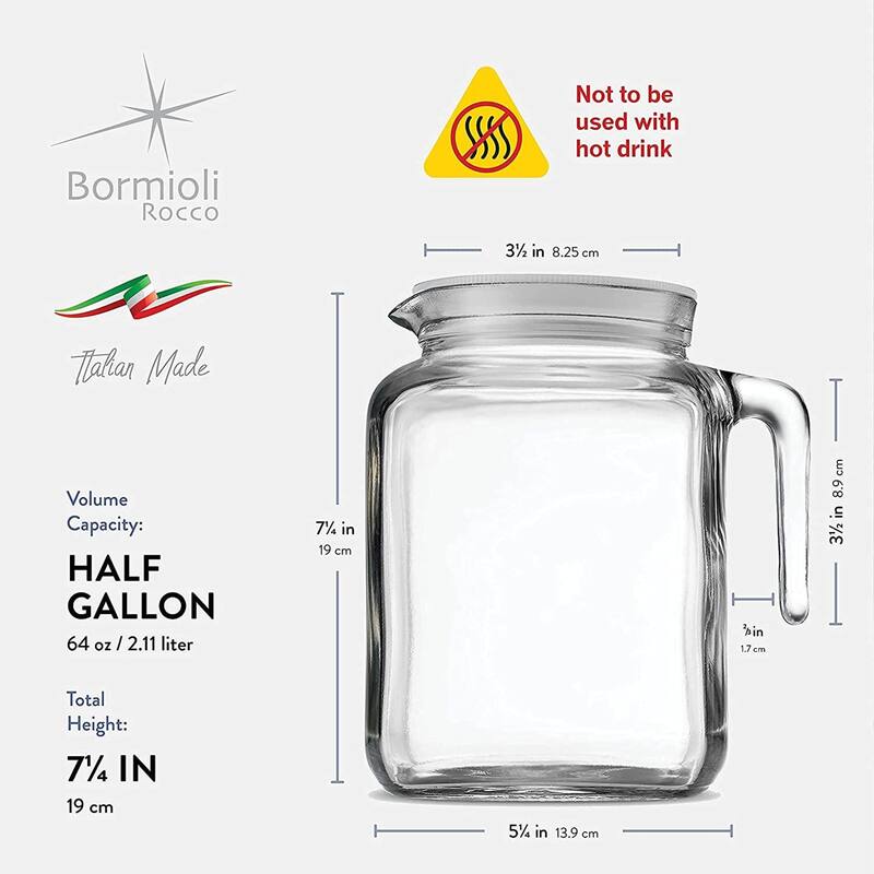 Bormioli Rocco Frigoverre Classic Jug with White Lid - 67.75 oz.