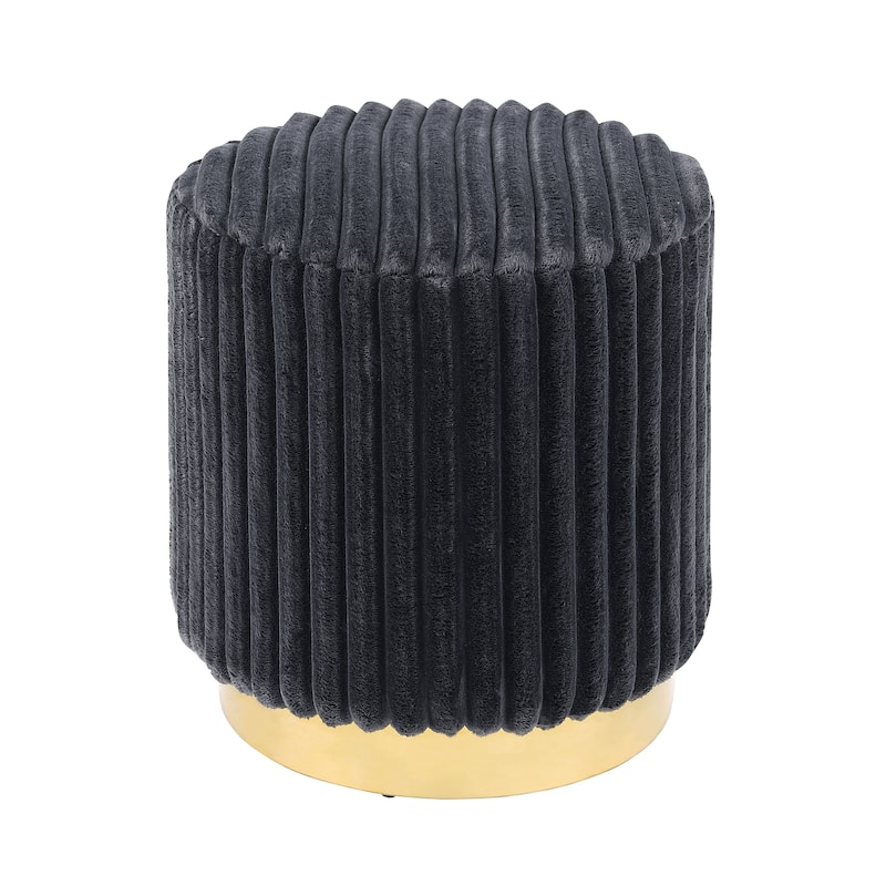 Furniture of America Jorvien Modern 17-inch Upholstered Ottoman with Plinth Base