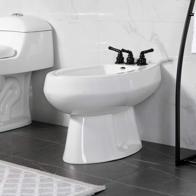 Kingston Brass Magellan Three-Handle Deck Mount Bidet Faucet