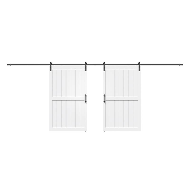Sanding 30in./32in./36in./42in./48in.x 84in.MDF Barn Door With Sliding Hardware Kit ,Covered with Water-Proof PVC Surface