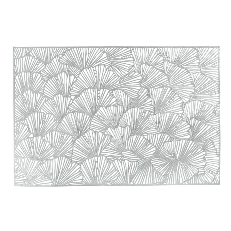 Home Details 4 Pack Shell Laser Cut Placemat - Silver - 17.7" x 11.8"
