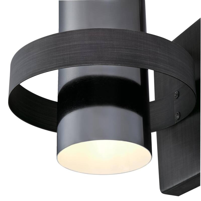 Westinghouse Lighting Exton One-Light Indoor Wall Fixture, Distressed Aluminum Finish with Gun Metal Shade - 1-Light