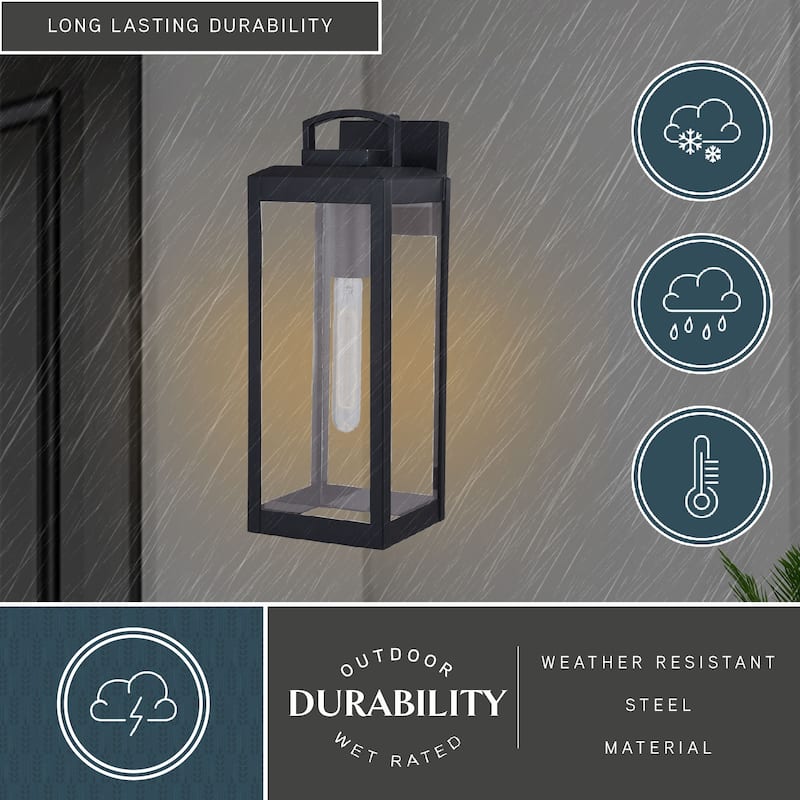 Kinzie 1-light Modern Dusk-to-Dawn Outdoor Wall Lantern