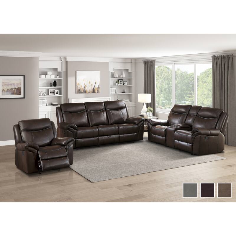 Brisa 3-Piece Manual Reclining Living Room Sofa Set