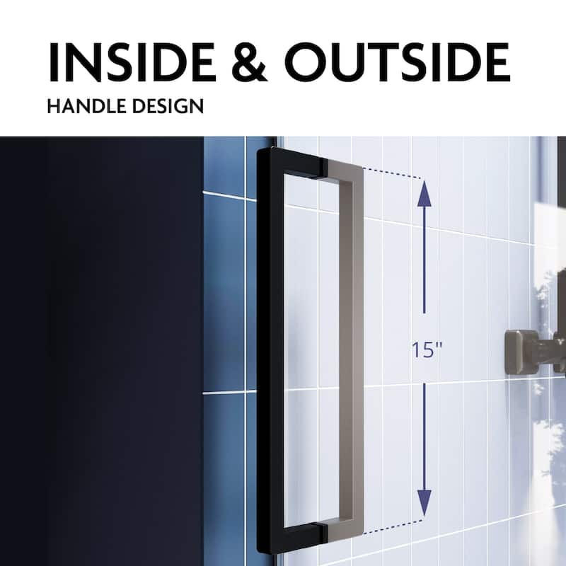 Glassic SI Series 44" - 48" W x 75" H Contemporary Frameless Single Sliding Shower Doors With 3/8" Clear Tempered Glass